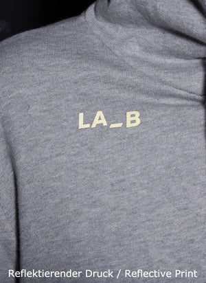 LA_B Logo Stripe Hoodie heather grey gold men