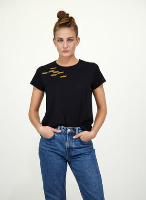 Dashspot T-Shirt Black Gold